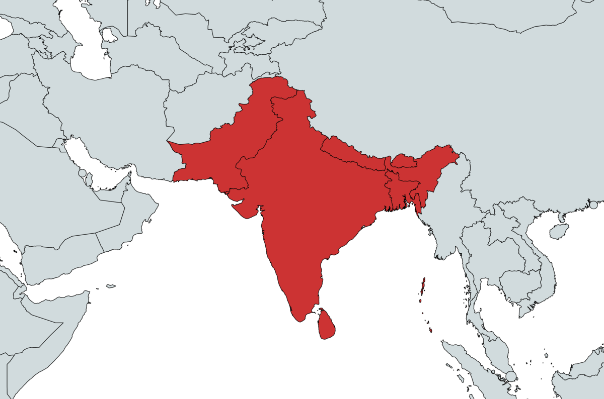 South and Southeast Asia map. Mapchart.net