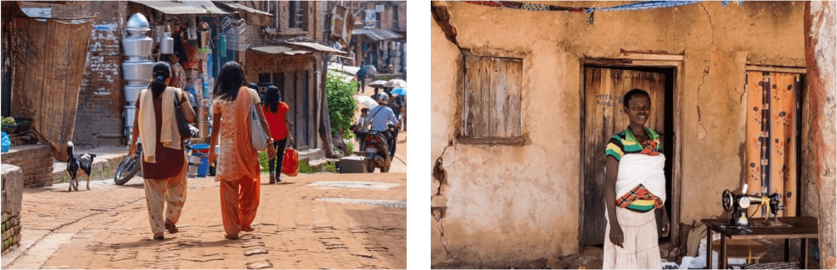 Women in Nepal and Woman in Uganda