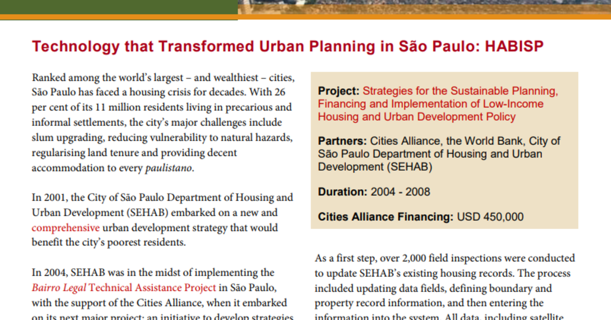 Using Technology to Transform Urban Planning in São Paulo